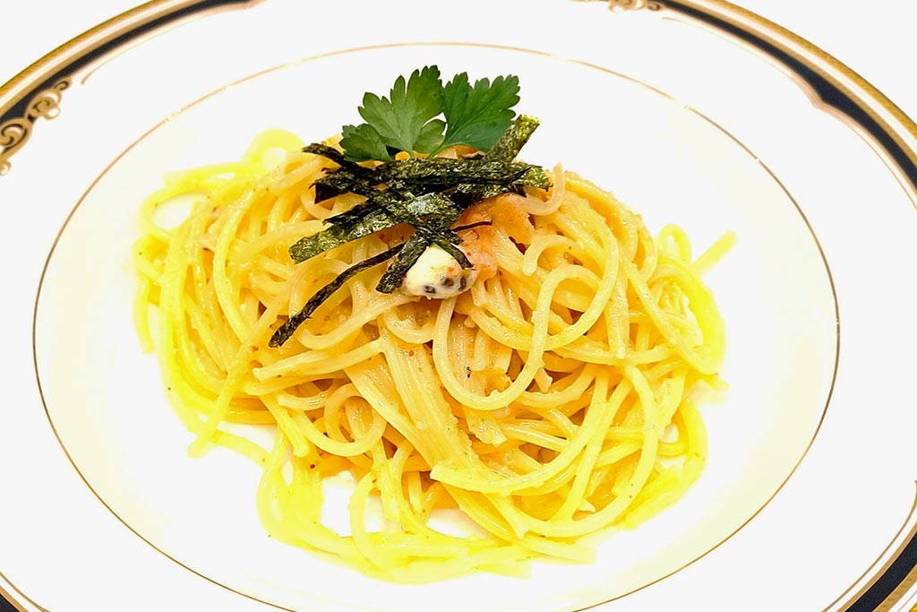 キャビアバターと明太子のパスタ